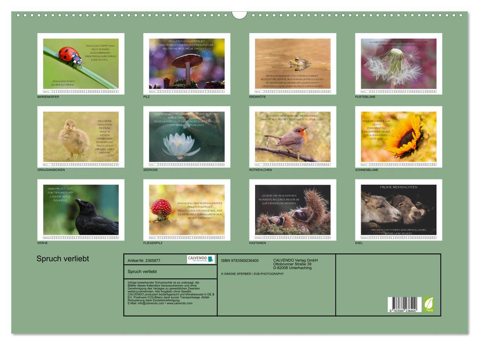 Spruch verliebt (CALVENDO Wandkalender 2027)