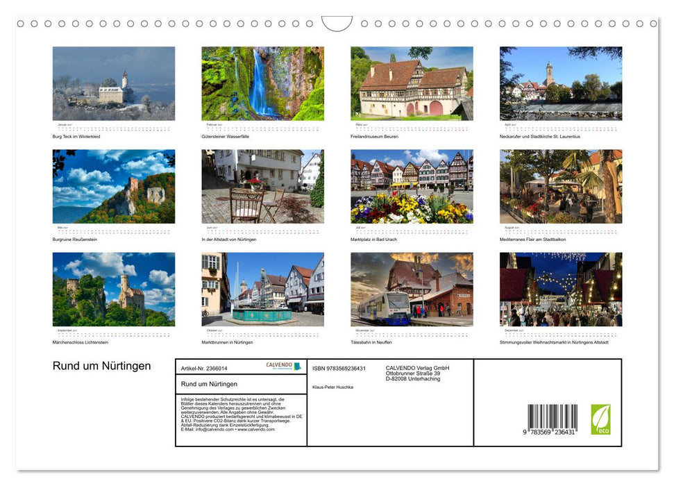 Rund um Nürtingen (CALVENDO Wandkalender 2027)