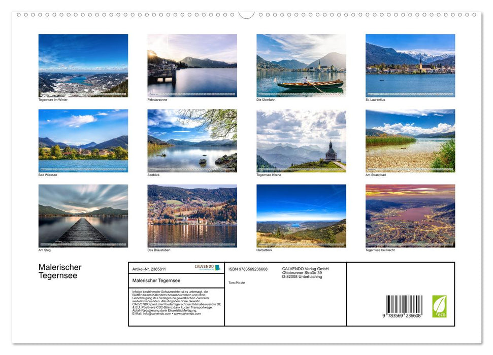 Malerischer Tegernsee (CALVENDO Premium Wandkalender 2027)