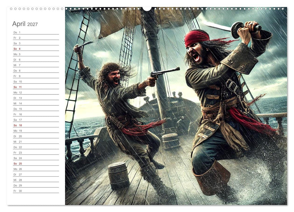 KI Piraten - Abenteuer der Seeräuber auf hoher See (CALVENDO Premium Wandkalender 2027)