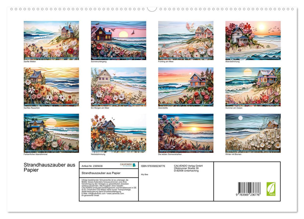 Strandhauszauber aus Papier (CALVENDO Premium Wandkalender 2027)
