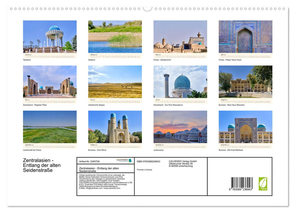 Zentralasien - Entlang der alten Seidenstraße (CALVENDO Premium Wandkalender 2027)