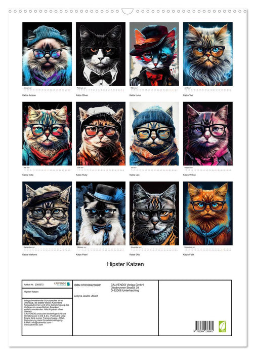Hipster Katzen (CALVENDO Wandkalender 2027)