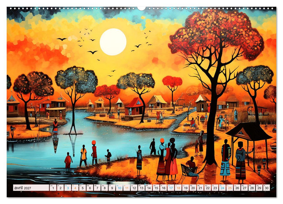 Scènes de vie africaine (CALVENDO Calendrier mensuel 2027)
