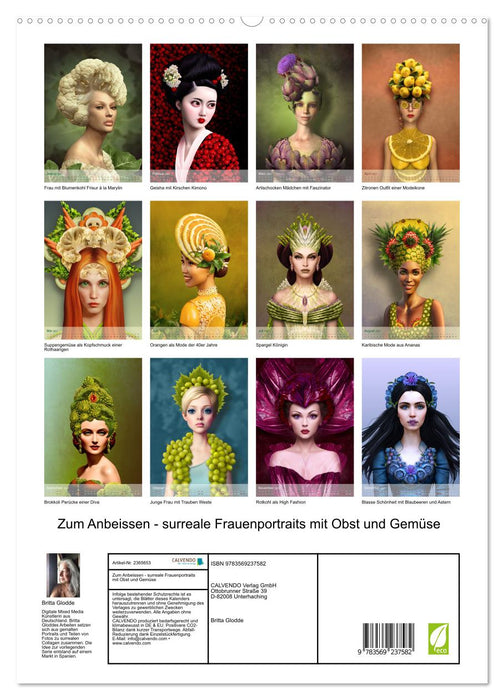 Zum Anbeissen - surreale Frauenportraits mit Obst und Gemüse (CALVENDO Premium Wandkalender 2027)