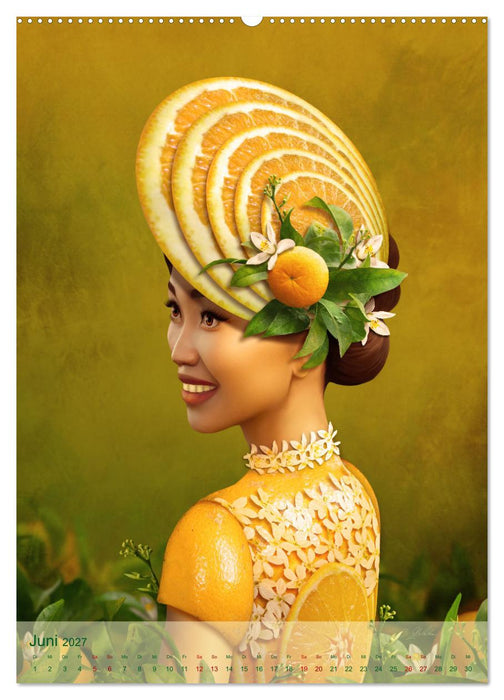 Zum Anbeissen - surreale Frauenportraits mit Obst und Gemüse (CALVENDO Premium Wandkalender 2027)