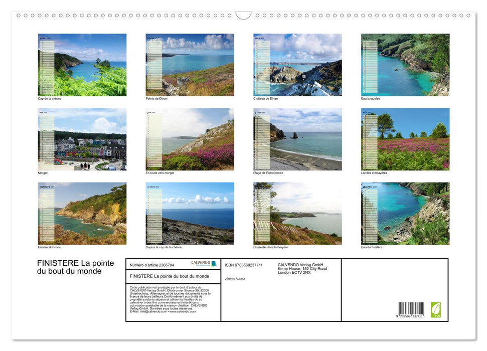 FINISTERE La pointe du bout du monde (CALVENDO Calendrier mensuel 2027)