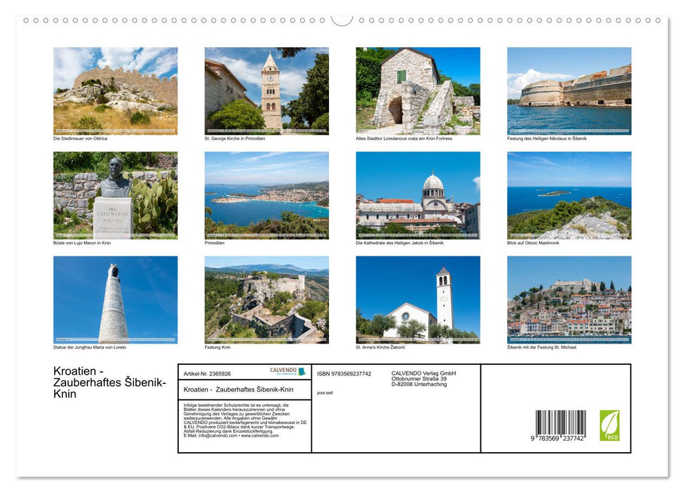 Kroatien - Zauberhaftes Šibenik-Knin (CALVENDO Premium Wandkalender 2027)