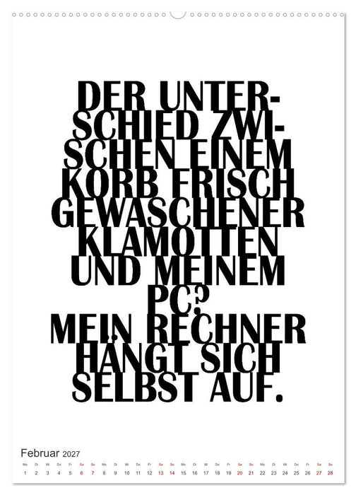 Und täglich grüßt die Hausarbeit (CALVENDO Wandkalender 2027)