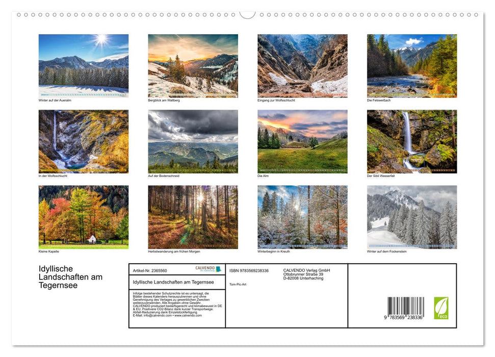 Idyllische Landschaften am Tegernsee (CALVENDO Premium Wandkalender 2027)