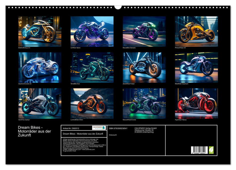 Dream Bikes - Motorräder aus der Zukunft (CALVENDO Wandkalender 2027)
