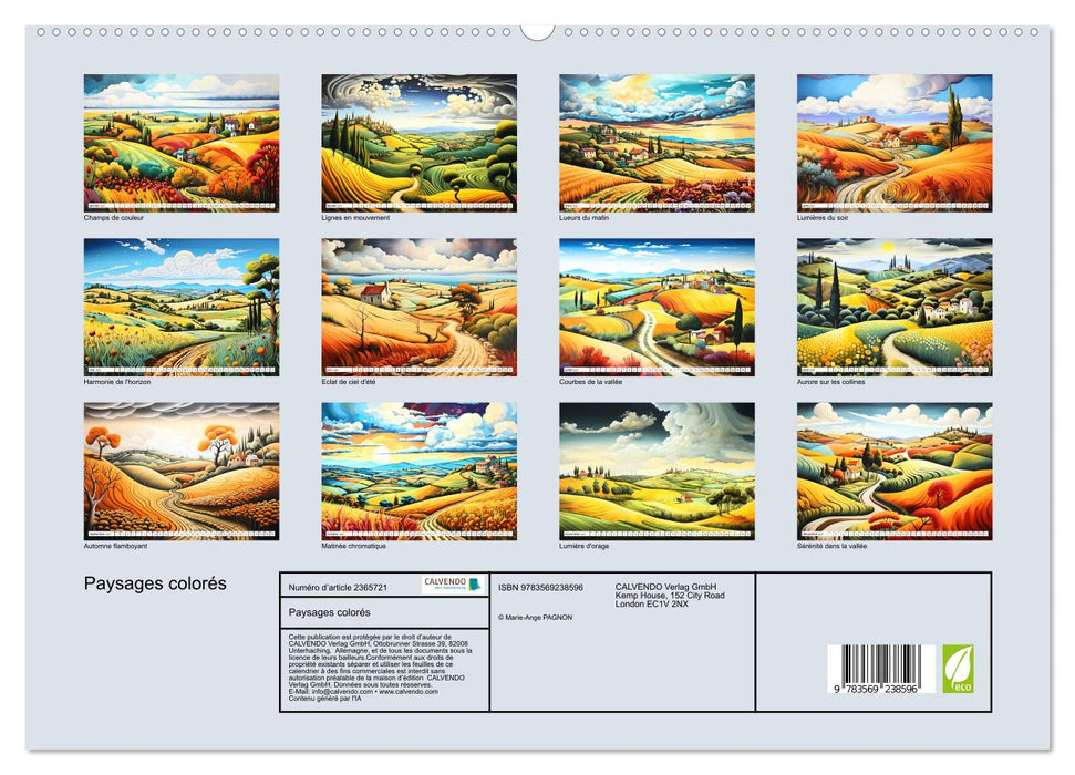 Paysages colorés (CALVENDO Calendrier supérieur 2027)