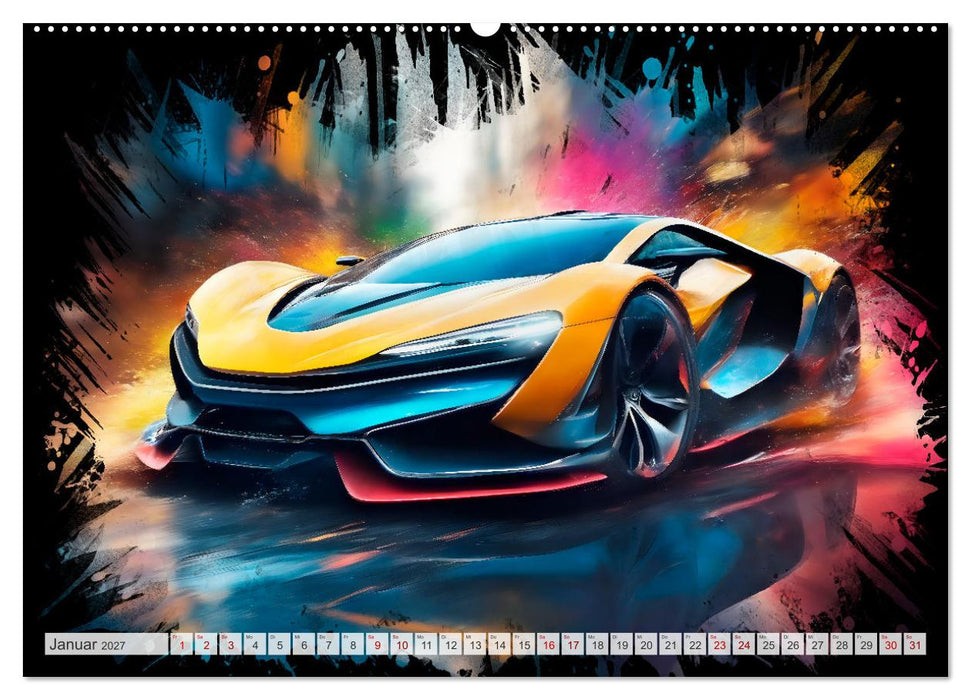 Coole KI-generierte SPORTWAGEN (CALVENDO Wandkalender 2027)