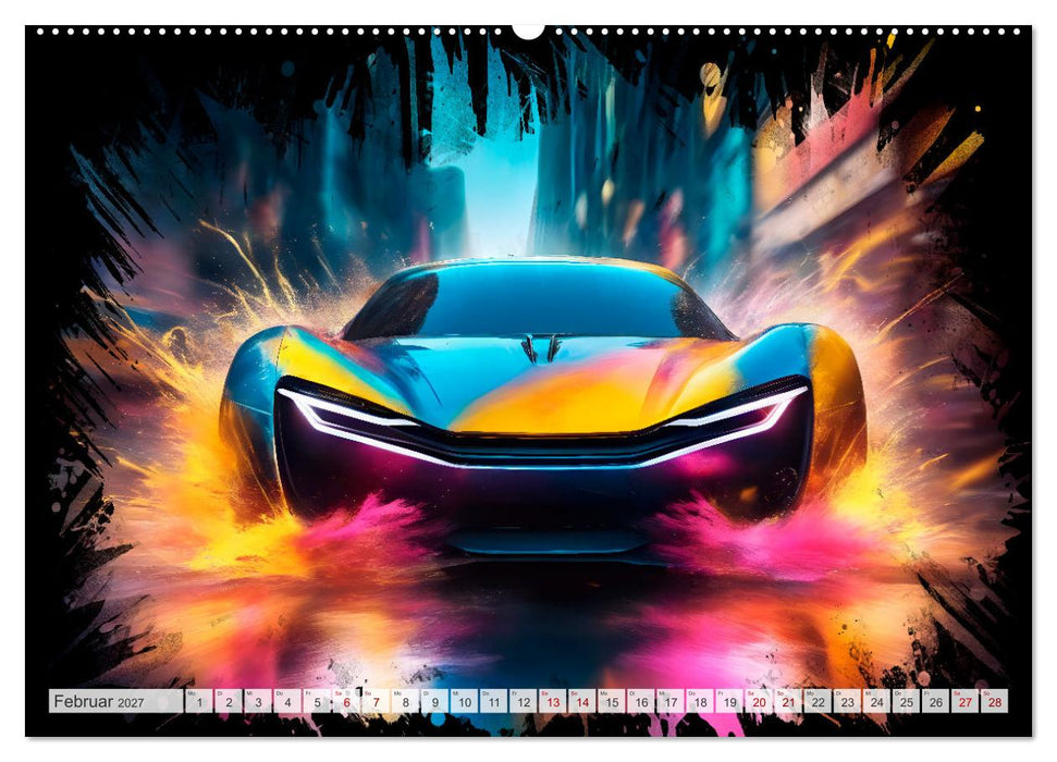 Coole KI-generierte SPORTWAGEN (CALVENDO Wandkalender 2027)