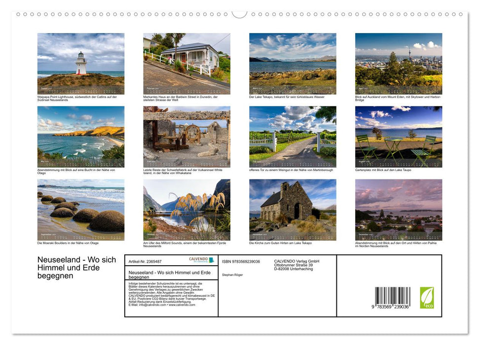 Neuseeland - Wo sich Himmel und Erde begegnen (CALVENDO Premium Wandkalender 2027)