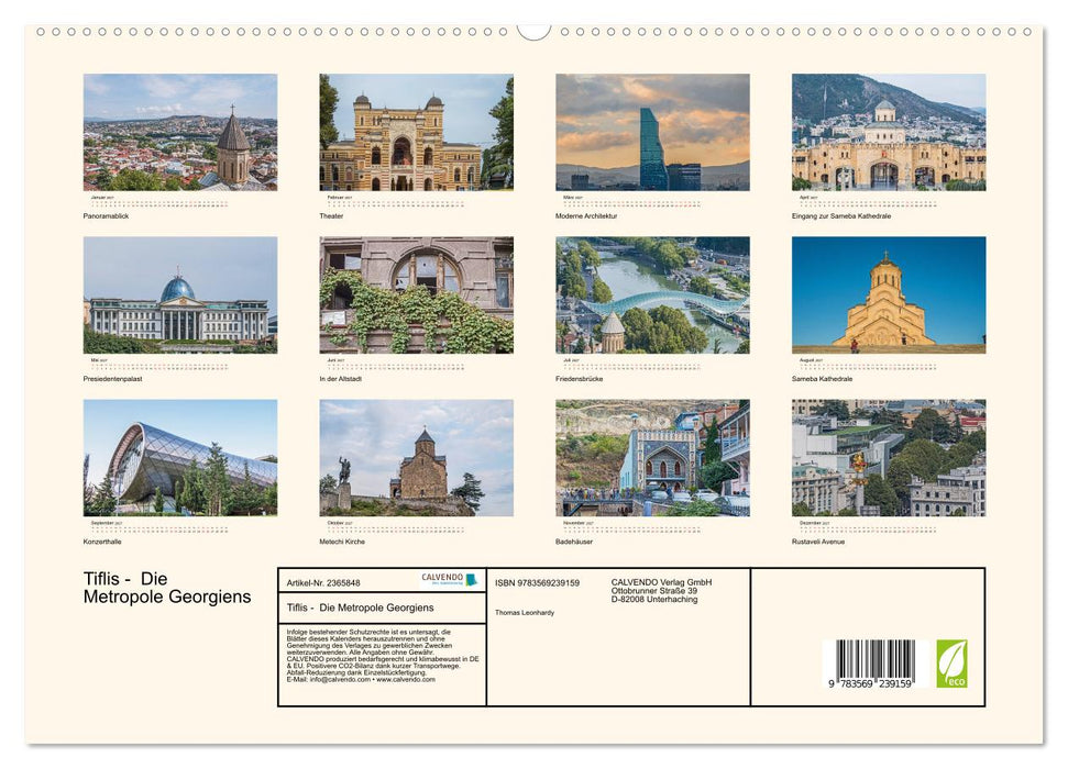 Tiflis - Die Metropole Georgiens (CALVENDO Premium Wandkalender 2027)