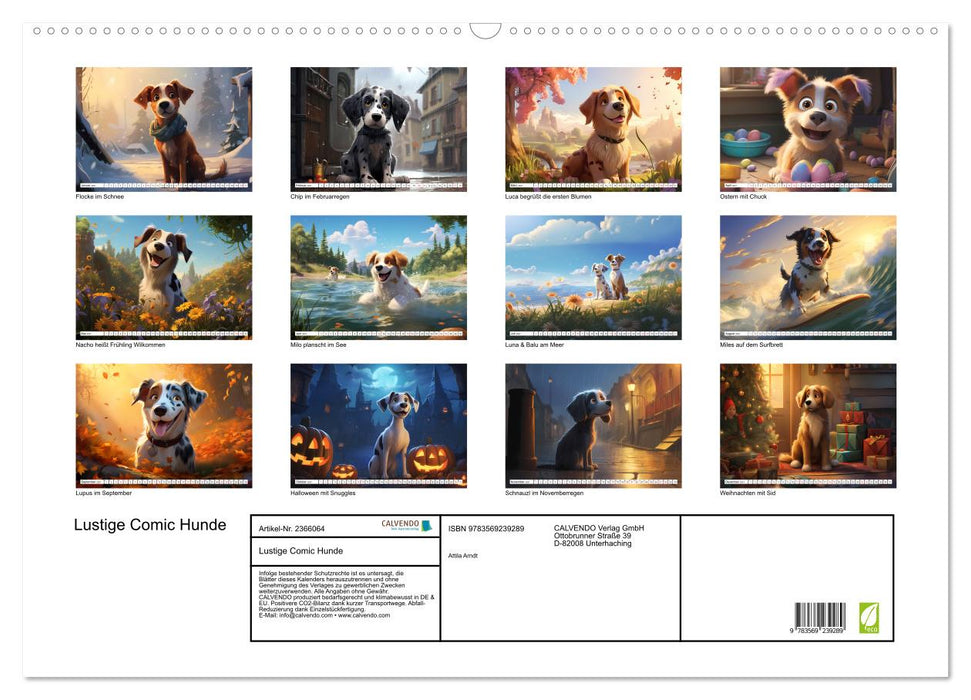 Lustige Comic Hunde (CALVENDO Wandkalender 2027)