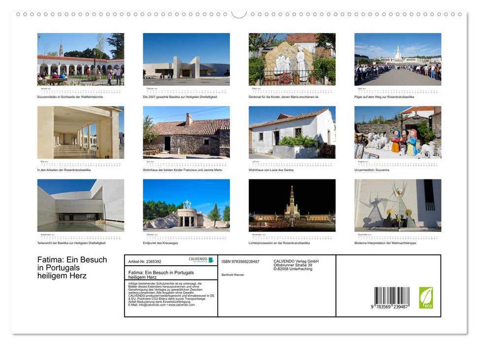 Fatima: Ein Besuch in Portugals heiligem Herz (CALVENDO Premium Wandkalender 2027)