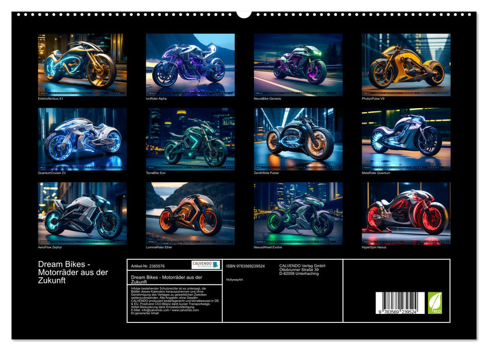 Dream Bikes - Motorräder aus der Zukunft (CALVENDO Premium Wandkalender 2027)