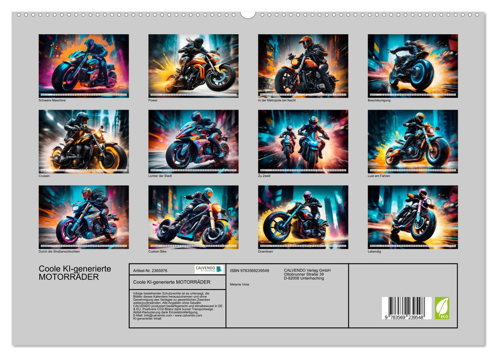 Coole KI-generierte MOTORRÄDER (CALVENDO Premium Wandkalender 2027)