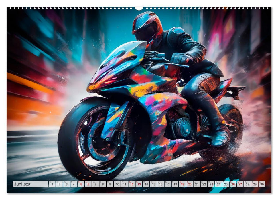 Coole KI-generierte MOTORRÄDER (CALVENDO Premium Wandkalender 2027)