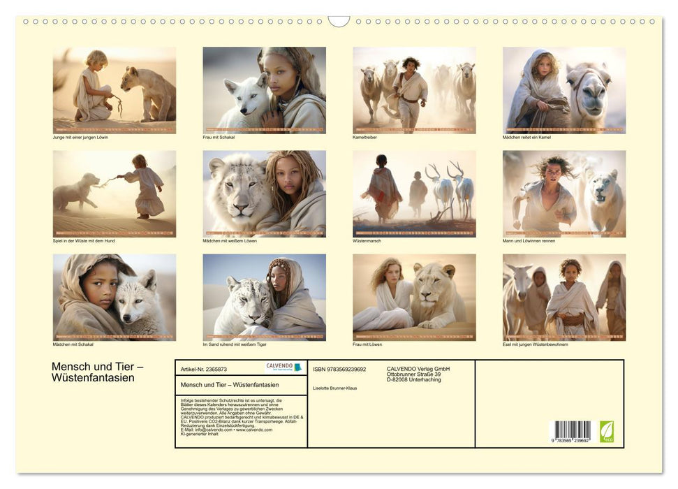 Mensch und Tier – Wüstenfantasien (CALVENDO Wandkalender 2027)