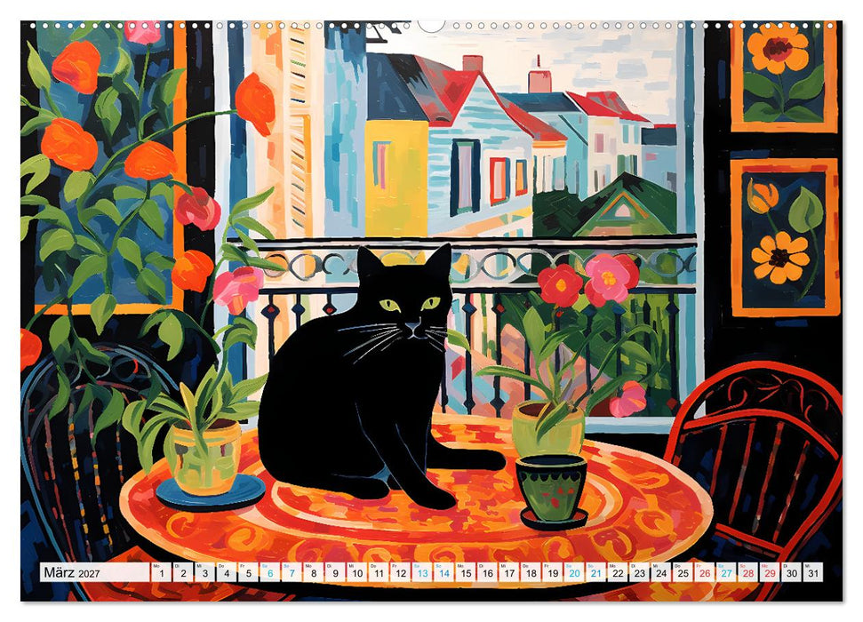 Kunstvolle Katzen (CALVENDO Wandkalender 2027)