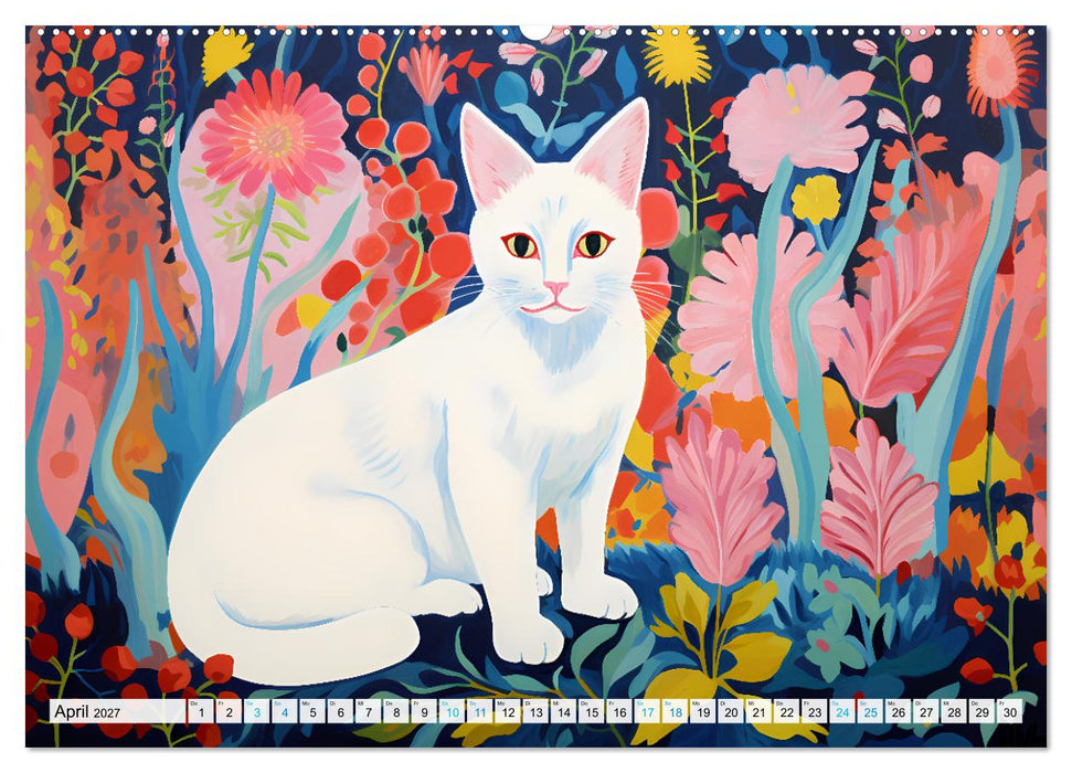 Kunstvolle Katzen (CALVENDO Wandkalender 2027)