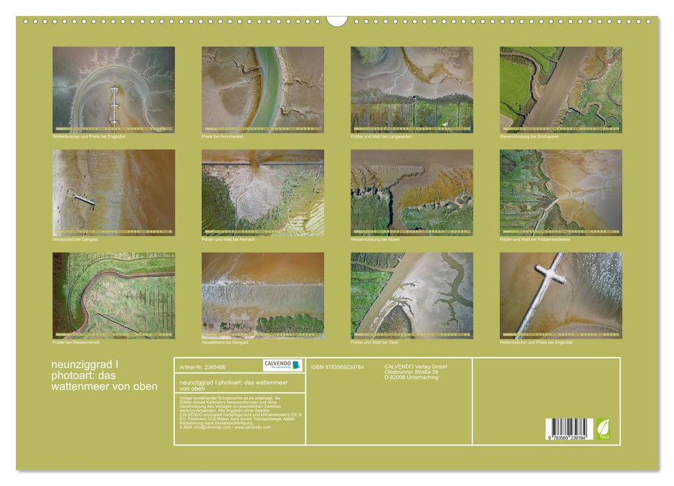 neunziggrad I photoart: das wattenmeer von oben (CALVENDO Wandkalender 2027)