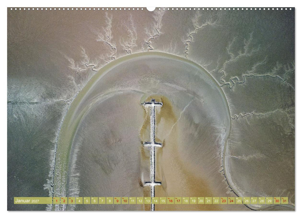 neunziggrad I photoart: das wattenmeer von oben (CALVENDO Wandkalender 2027)
