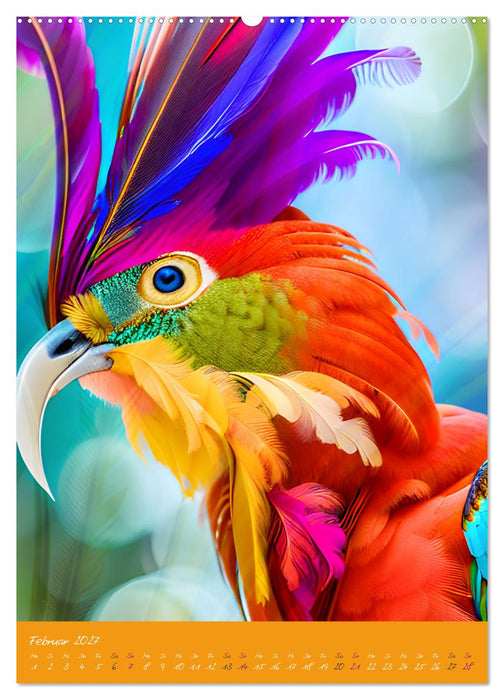 Exotische Vögel. Zauberhafte Vogelvielfalt mit KI (CALVENDO Premium Wandkalender 2027)