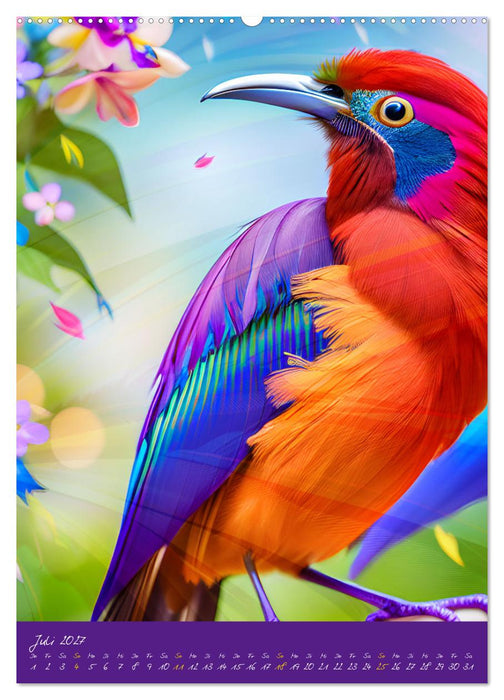 Exotische Vögel. Zauberhafte Vogelvielfalt mit KI (CALVENDO Premium Wandkalender 2027)