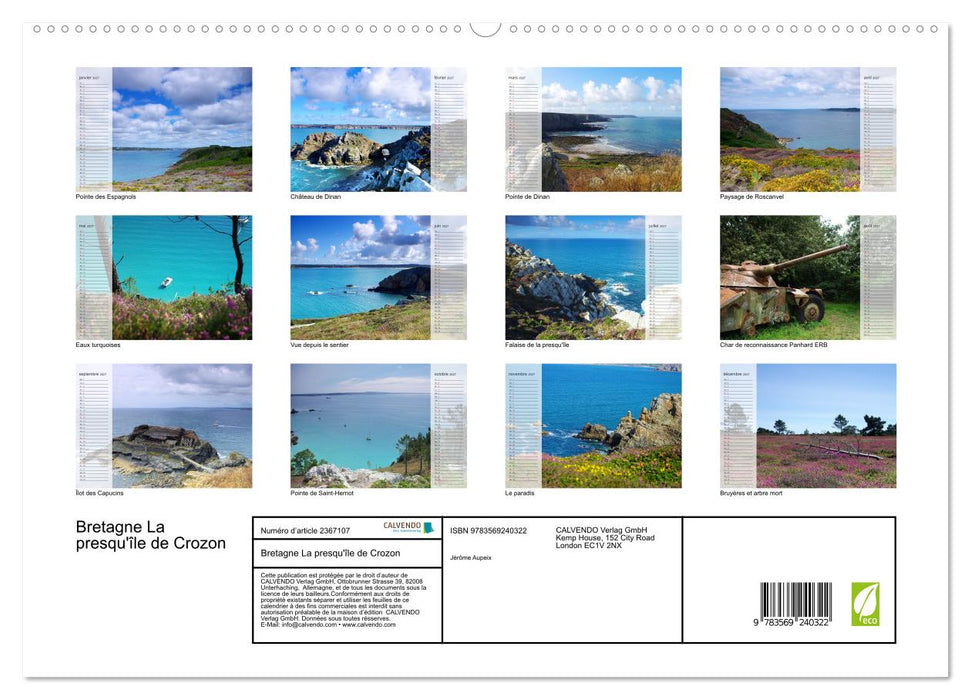 Bretagne La presqu'île de Crozon (CALVENDO Calendrier supérieur 2027)