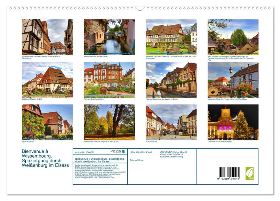 Bienvenue à Wissembourg. Spaziergang durch Weißenburg im Elsass (CALVENDO Premium Wandkalender 2027)