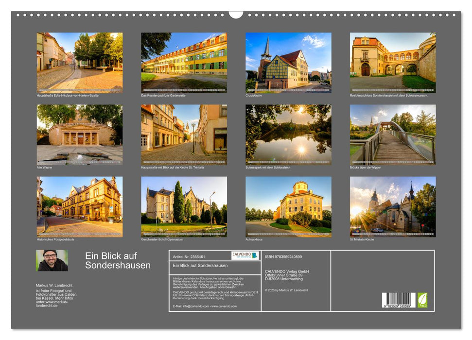 Ein Blick auf Sondershausen (CALVENDO Wandkalender 2027)