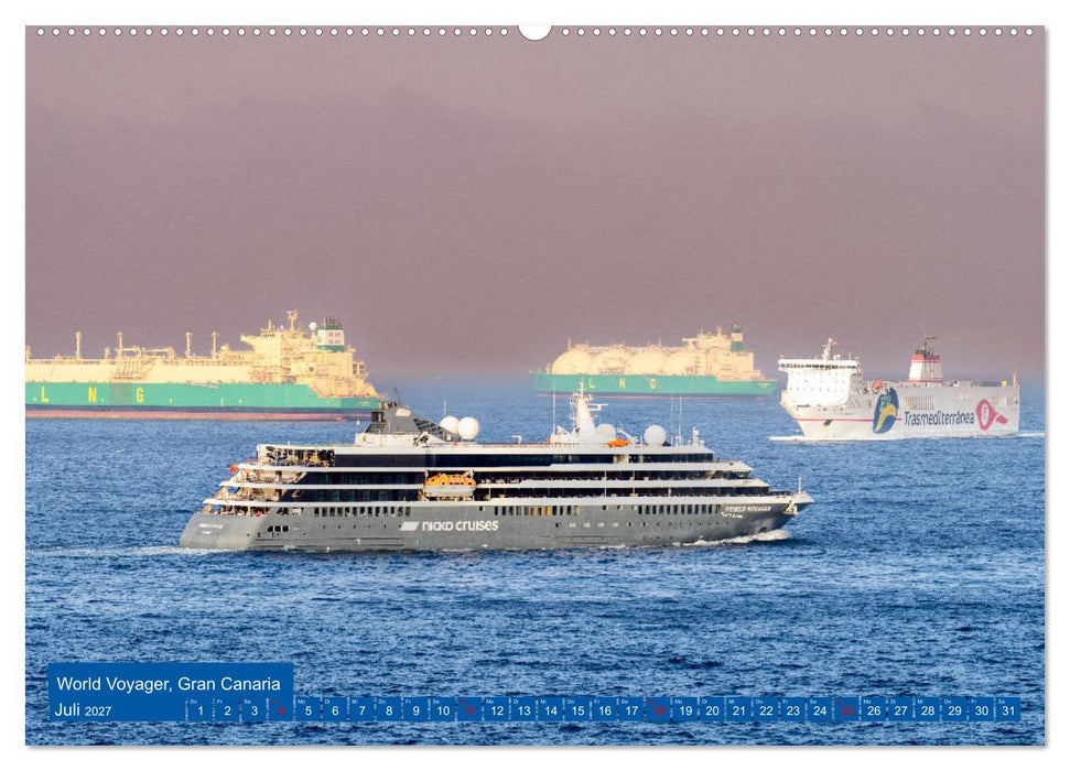 Kreuzfahrtschiffe unterwegs (CALVENDO Premium Wandkalender 2027)
