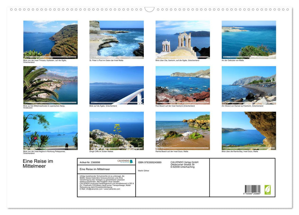 Eine Reise im Mittelmeer (CALVENDO Wandkalender 2027)