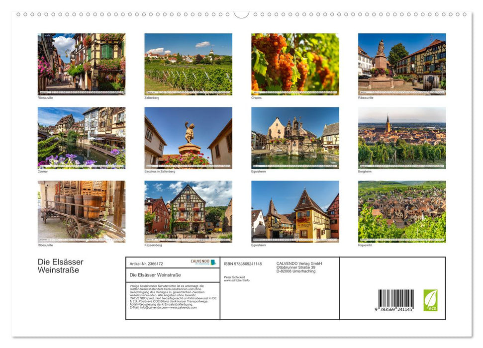 Die Elsässer Weinstraße (CALVENDO Premium Wandkalender 2027)