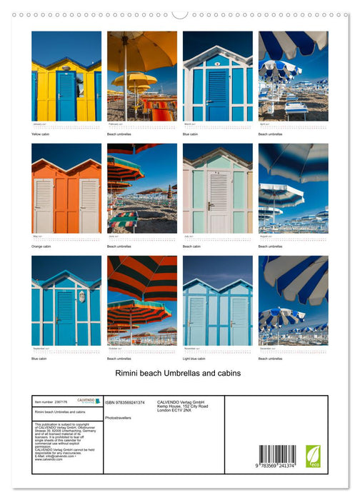 Rimini beach Umbrellas and cabins (CALVENDO Premium-Calendar 2027)