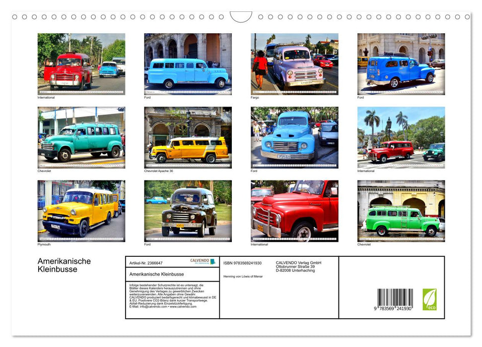 Amerikanische Kleinbusse (CALVENDO Wandkalender 2027)