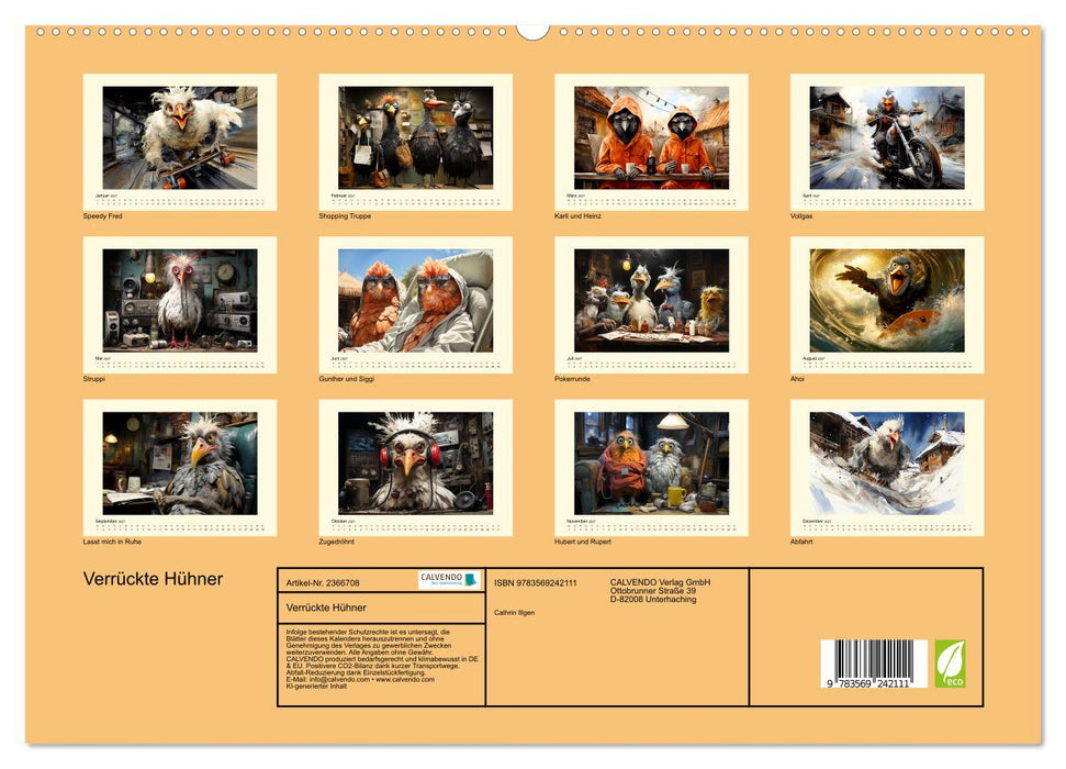 Verrückte Hühner (CALVENDO Premium Wandkalender 2027)