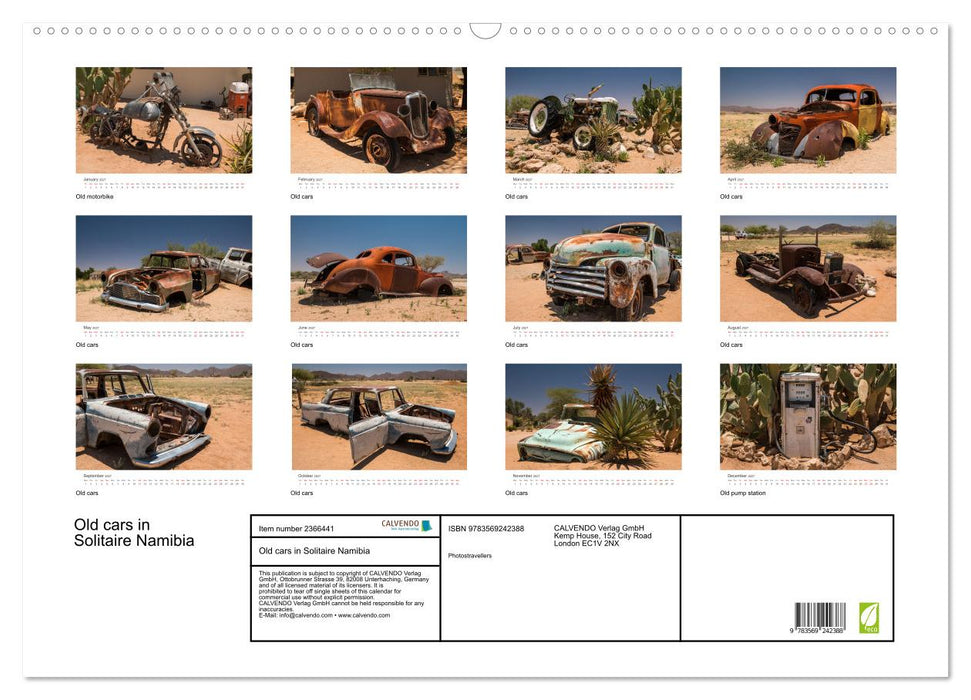 Old cars in Solitaire Namibia (CALVENDO Monthly Calendar 2027)