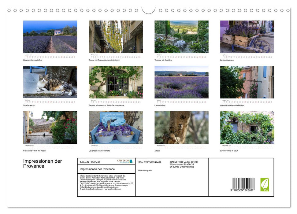 Impressionen der Provence (CALVENDO Wandkalender 2027)