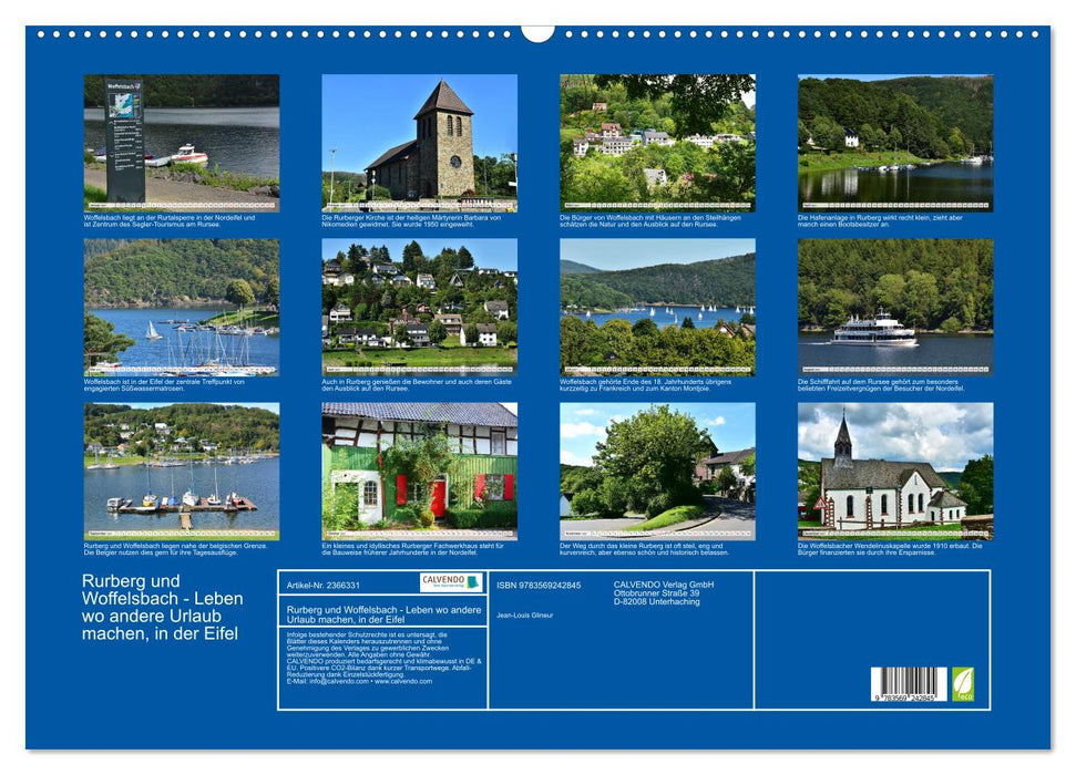 Rurberg und Woffelsbach - Leben wo andere Urlaub machen, in der Eifel (CALVENDO Wandkalender 2027)