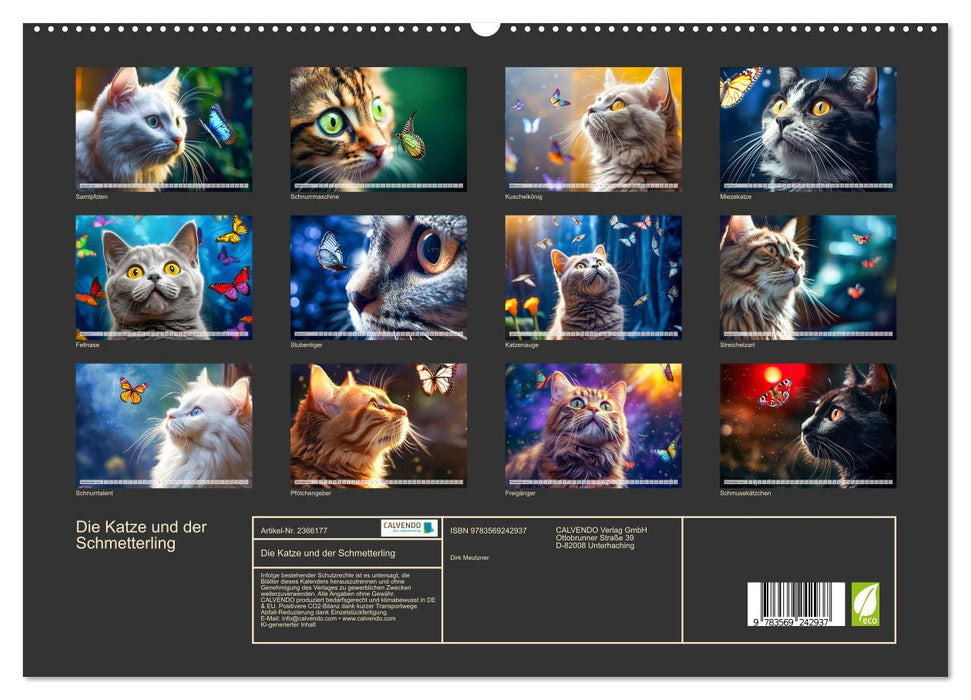 Die Katze und der Schmetterling (CALVENDO Premium Wandkalender 2027)
