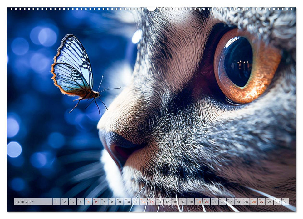Die Katze und der Schmetterling (CALVENDO Premium Wandkalender 2027)