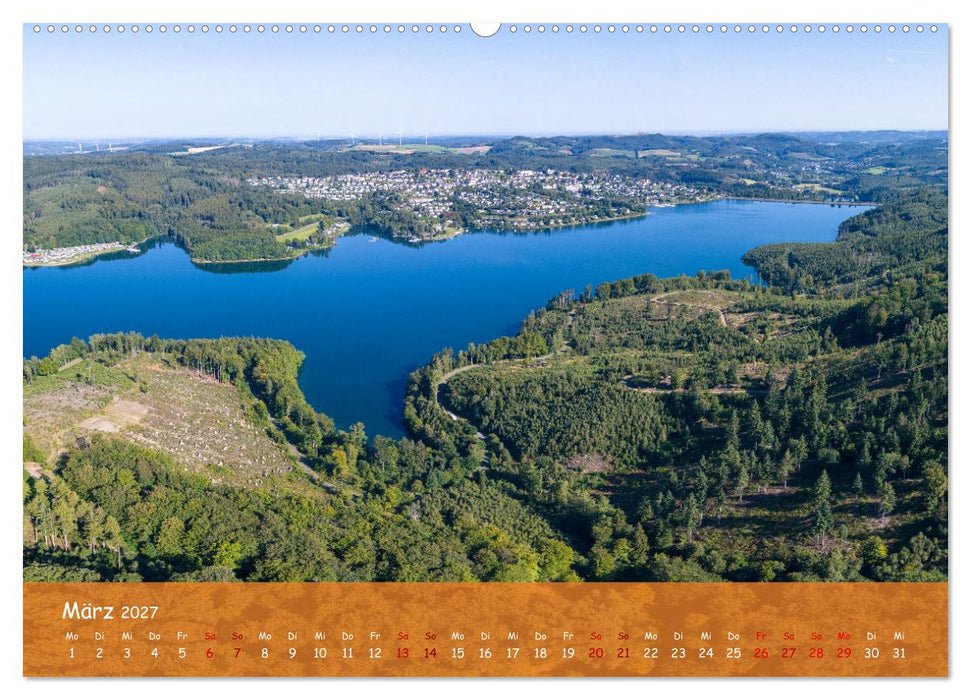 Talsperren der Ruhr und ihrer Nebenflüsse aus der Vogelperspektive (CALVENDO Premium Wandkalender 2027)