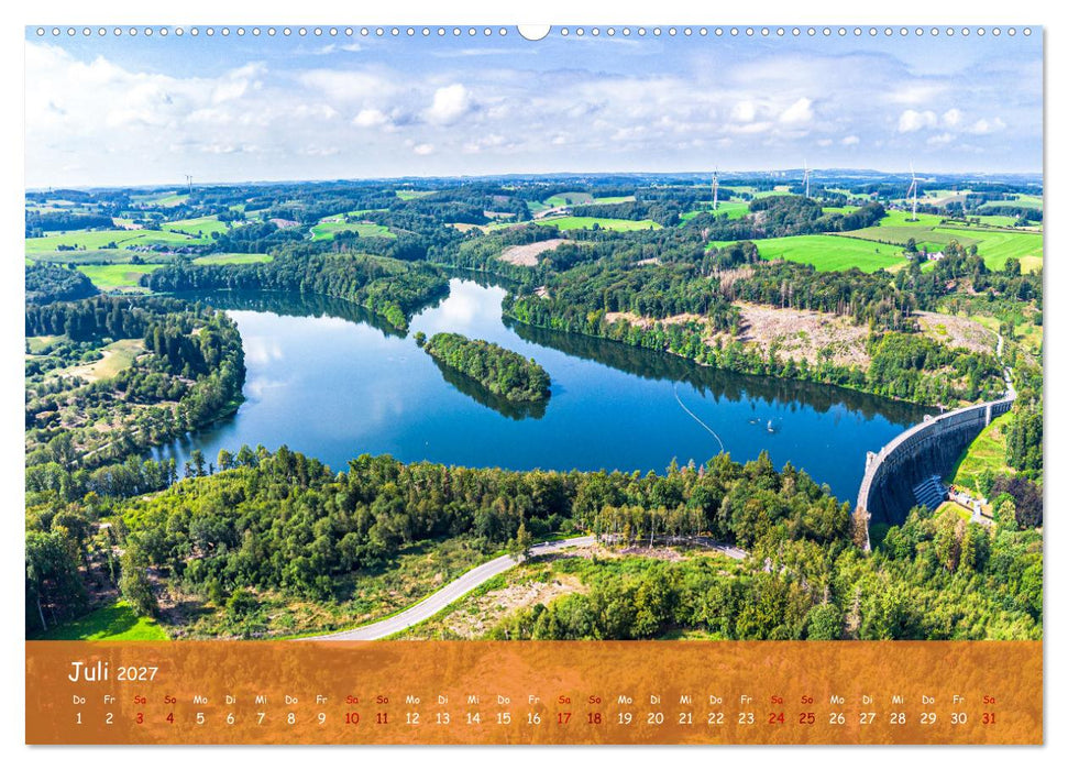 Talsperren der Ruhr und ihrer Nebenflüsse aus der Vogelperspektive (CALVENDO Premium Wandkalender 2027)