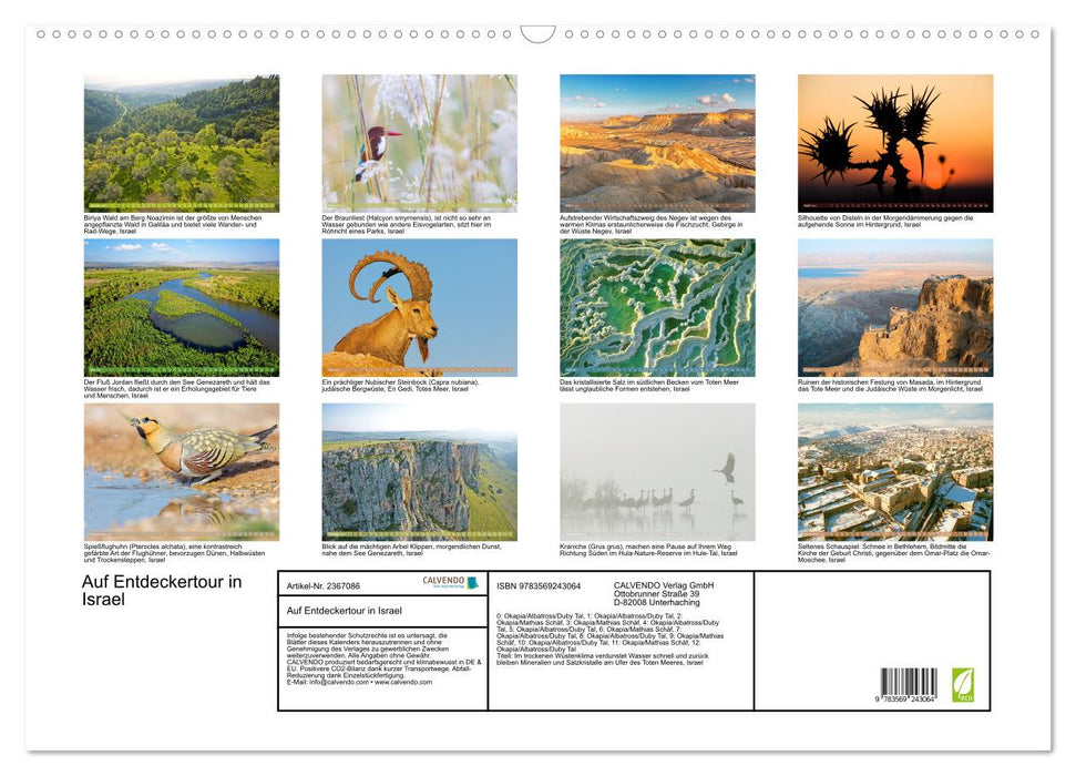 Auf Entdeckertour in Israel (CALVENDO Wandkalender 2027)