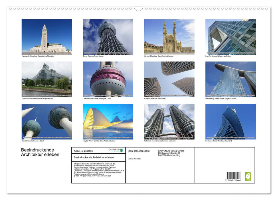 Beeindruckende Architektur erleben (CALVENDO Wandkalender 2027)